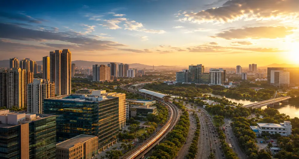 Township and skyline view